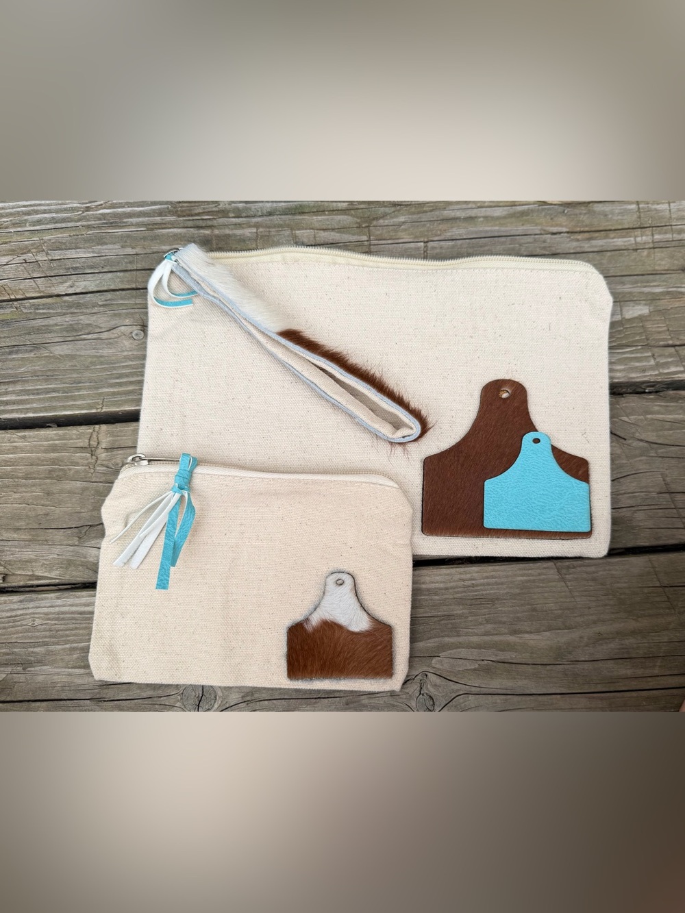 Freckled Foxx Outfitters | Western Canvas Cowtag Pouch Set